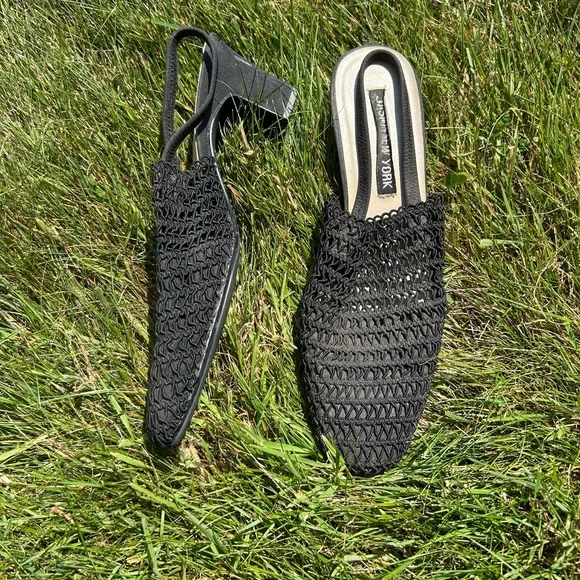 Black Mule Sandal Heels - Picture 3 of 5